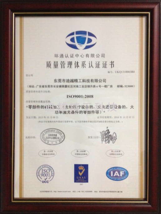 ISO certificate